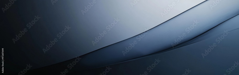 Poster soft, flowing waves of deep blue silk fabric draped elegantly on a smooth surface in subtle light co