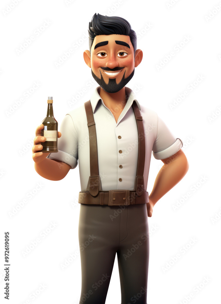 Poster PNG Cartoon adult man white background.