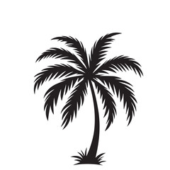 Palm tree vector design isolated on white background. Palm tree logo, icon, sign. Tropical palm tree illustration.