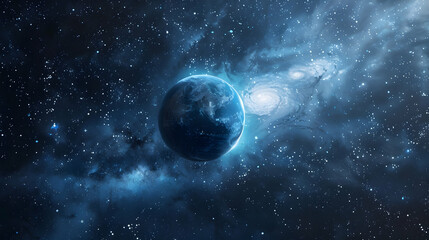 Obraz premium World orbit blue and silver
