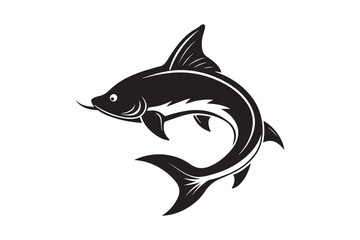 Catfish silhouette vector illustration, Catfish silhouette vector, Catfish silhouette PNG