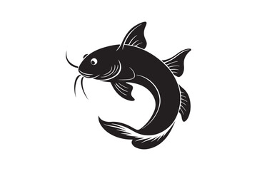 Catfish silhouette vector illustration, Catfish silhouette vector, Catfish silhouette PNG