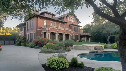 Obraz premium Luxurious country villa with pool