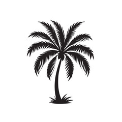 Fototapeta premium Palm tree vector design isolated on white background. Palm tree logo, icon, sign. Tropical palm tree illustration.