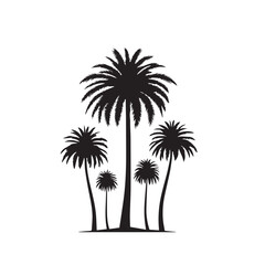Obraz premium Palm tree vector design isolated on white background. Palm tree logo, icon, sign. Tropical palm tree illustration.