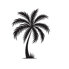 Obraz premium Palm tree vector design isolated on white background. Palm tree logo, icon, sign. Tropical palm tree illustration.