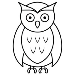 Owl Silhouette Vector Illustration.