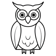 Owl Silhouette Vector Illustration.