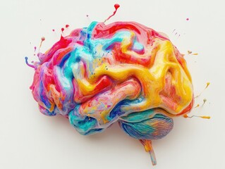 Vibrant Painterly Brain
