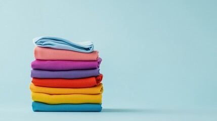 Neatly Folded Clothes in a Range of Colors