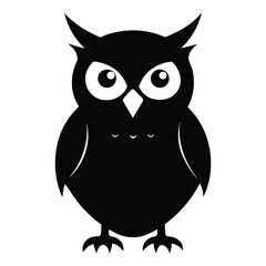 Owl Silhouette Vector Illustration.