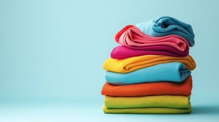 Neatly Folded Clothes in a Range of Colors