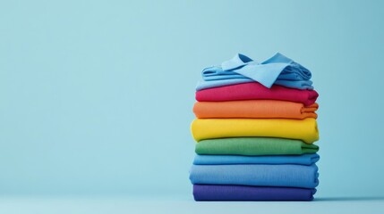 Neatly Folded Clothes in a Range of Colors