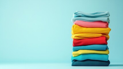 Neatly Folded Clothes in a Range of Colors