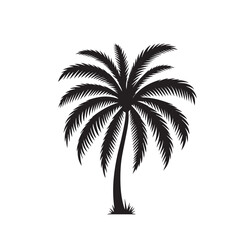 Fototapeta premium Palm tree vector design isolated on white background. Palm tree logo, icon, sign. Tropical palm tree illustration.