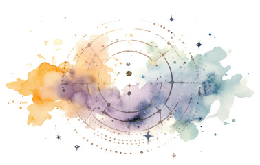 PNG Minimal horizontal clean astrology zodiac sign with shape edge in bottom border painting nature space.