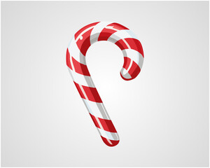 Christmas Candy Cane Illustration - Festive Holiday Decoration
