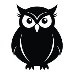 Owl Silhouette Vector Illustration.