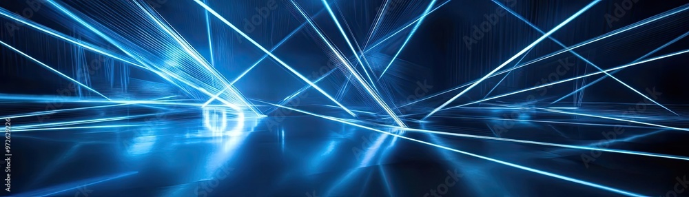Aufkleber futuristic blue laser beams create an immersive technology backdrop, ideal for innovation and digita