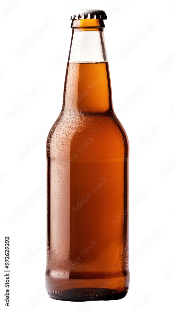 Sticker PNG Beer bottle glass drink.