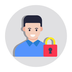 Perfect design icon of secure profile 