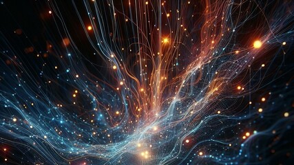 Fototapeta premium Pulsating Energy Wave | Abstract Digital Background | Cosmic Energy Flow | Neon Light Abstract | Futuristic Technology Image | High Resolution Large Image At 300 PPI