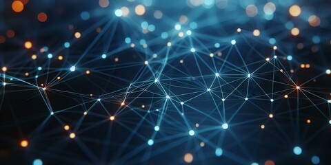 Glowing Sphere with Connections | Abstract Technology Image | Digital Network Visualization | Cosmic Energy Field | Futuristic Technology Background | High Resolution Large Image At 300 PPI