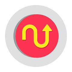 Editable flat design of direction Head arrows