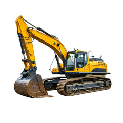 Track excavator  isolated  on a transparent background