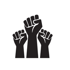 Obraz premium Vector design of fist hand. Fist hand silhouette. Fist hand logo, icon, sign.