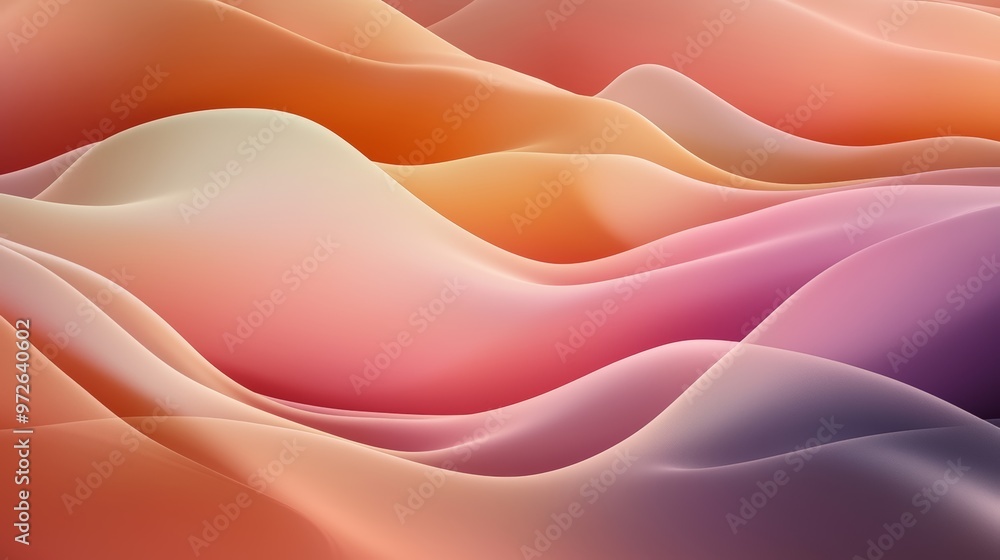 Poster organic shapes dissolving into gradients of color, creating a fluid, abstract design that evokes mov