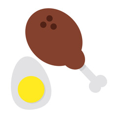 Chicken with egg showing concept of protein diet