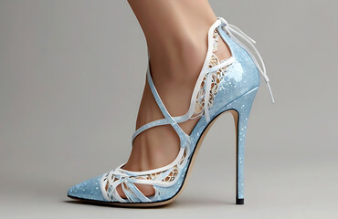 female shoes modern design and mockup.