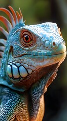 Fototapeta premium Realistic High-Resolution Iguana Basking in the Sunlight with Incredible Detail Image
