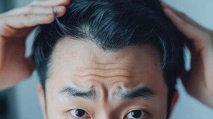 Men suffering from thinning hair