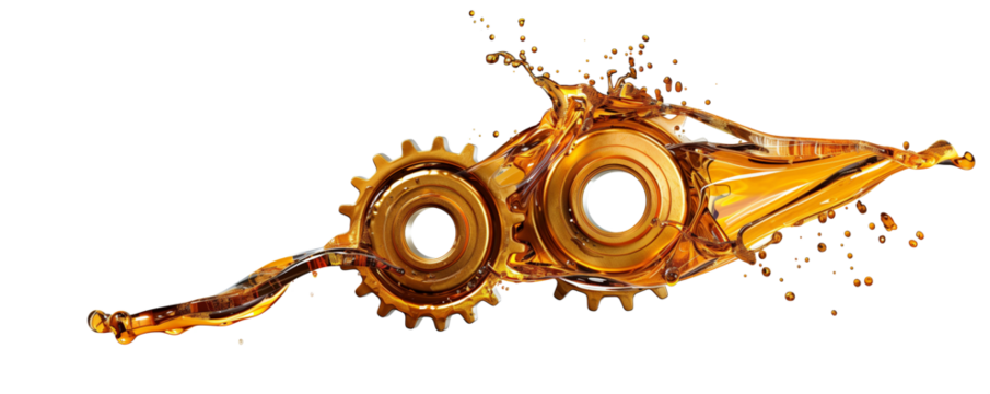 Two golden gears intertwined with splashes of oil, representing fluidity, precision, and efficiency in industrial machinery, highlighting smooth operation and mechanical synergy - Powered by Adobe