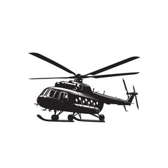 Fototapeta premium Helicopter black silhouette. Simple Helicopter logo, icon. Helicopter vector design isolated on white background.