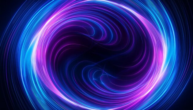 an abstract background with neon light swirls in blue and purple evoking energy and modernity