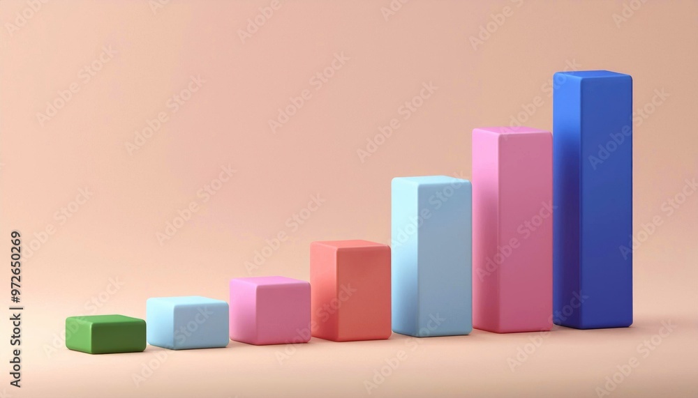 Aufkleber a row of colorful blocks with a green one in the middle