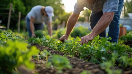 Farmers working on small, sustainable organic farms, using natural methods to grow crops.