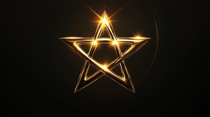 Laser pentagram icon on a pure black background.