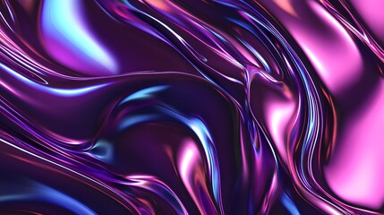 Obraz premium an abstract design featuring a swirling, fluid pattern with a glossy, metallic appearance. The colors are predominantly shades of purple, pink, and blue, creating a vibrant and dynamic visual effect