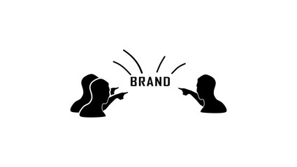 Brand awareness, Black Isolated Silhouette