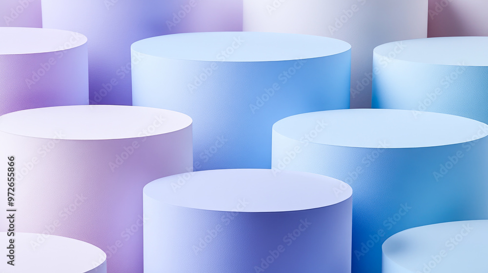 Aufkleber a soothing composition of multiple pastel-colored cylindrical shapes arranged closely together, emph