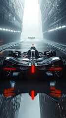 A futuristic image of Formula 1 cars