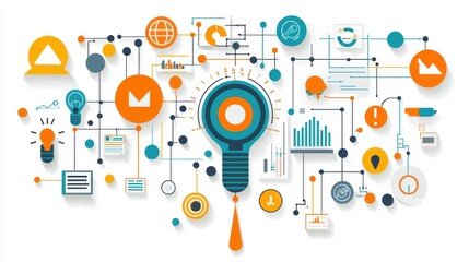 Business plan with a vision statement and financial projections, strategic goals concept