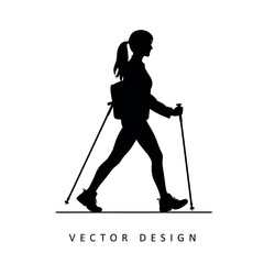 sporty woman walk simple vector design isolated illustration