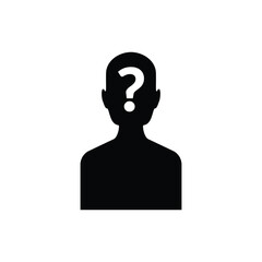 Unknown person black and white flat vector icon design