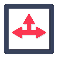 A trendy design icon of directional arrows