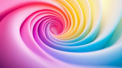 A mesmerizing spiral with vibrant, swirling rainbow colors transitioning smoothly, evoking a sense of motion and endless depth.